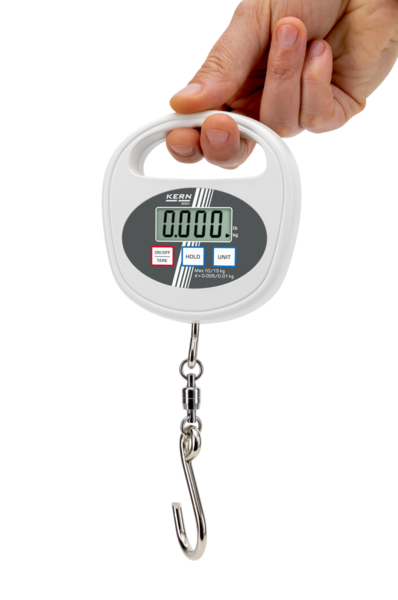 Baby hanging scale KERN MBH 15K-3 Application picture with hand