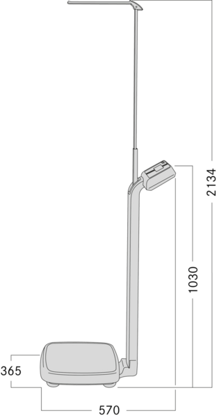 Personal floor scale KERN MPE Detail picture Technical drawing